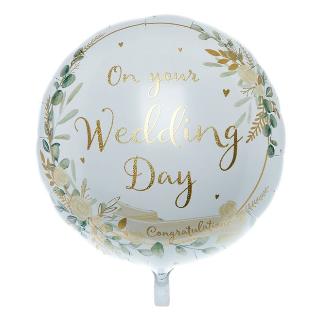 On Your Wedding Day Congratulations 31-Inch Foil Helium Balloon